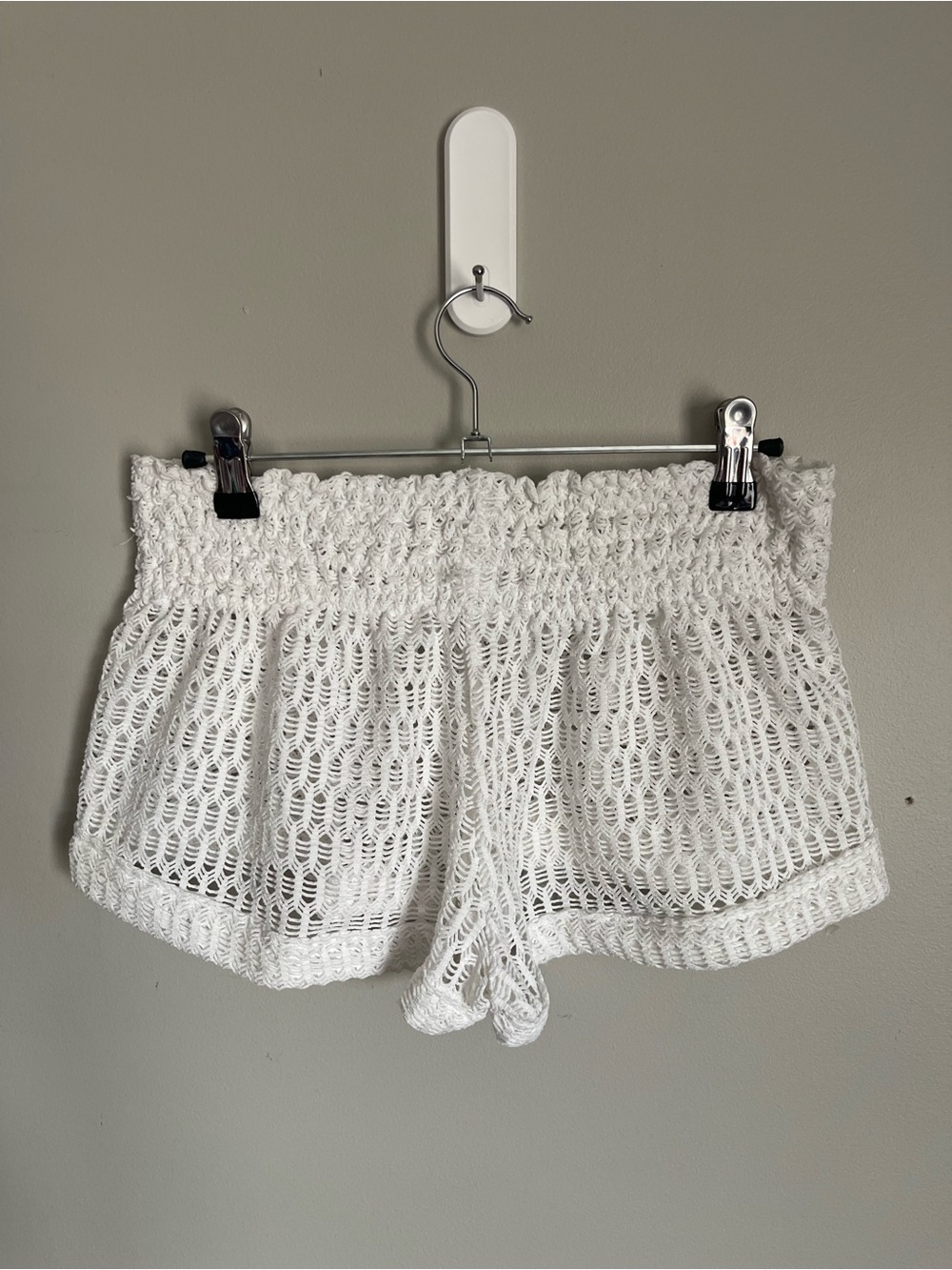 ROXY | White Crochet High Waist Beach Shorts Sz M - Picture 6 of 6